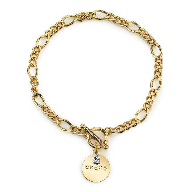 Jewelry Clearance – Final Chance To Save Big 1928 Jewelry Peace Crystal Accent Figaro Chain Toggle Bracelet Jewelry Clearance – Final Chance To Save Big 1928 Jewelry Peace Crystal Accent Figaro Chain Toggle Bracelet