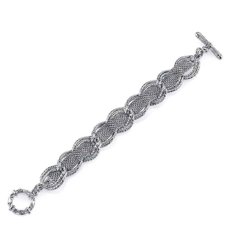 Buy More, Save More – Special Jewelry Discounts 2028 Jewelry Silver Mesh & Link Chain Toggle Bracelet Buy More, Save More – Special Jewelry Discounts 2028 Jewelry Silver Mesh & Link Chain Toggle Bracelet