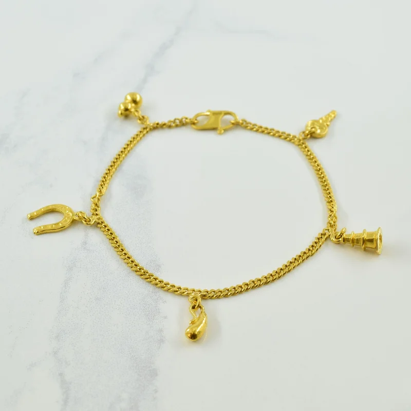 Chic And Stylish Jewelry At Exclusive Prices 21k Yellow Gold Charm Bracelet | 7.25" | Chic And Stylish Jewelry At Exclusive Prices 21k Yellow Gold Charm Bracelet | 7.25" |