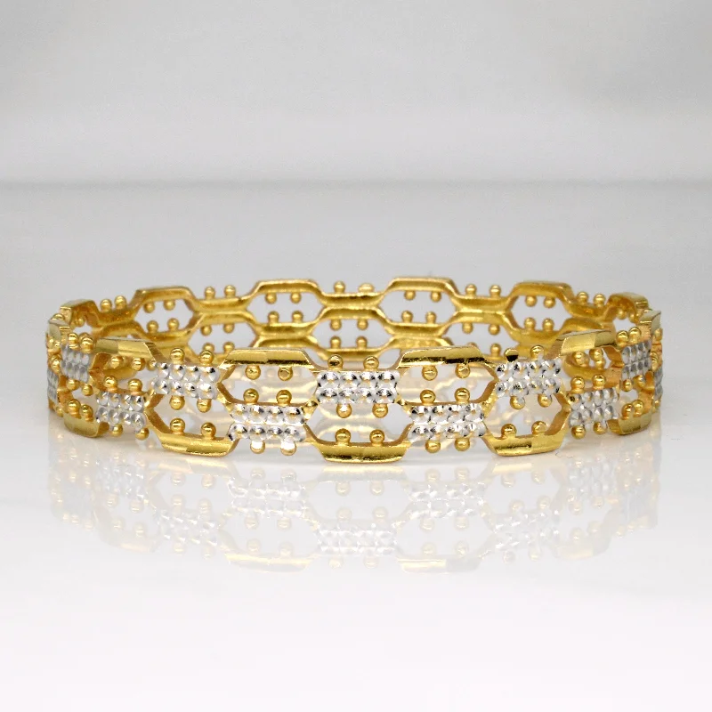 The Perfect Jewelry Piece At The Perfect Price 22k Two Tone Gold Bracelet | 7.5" |