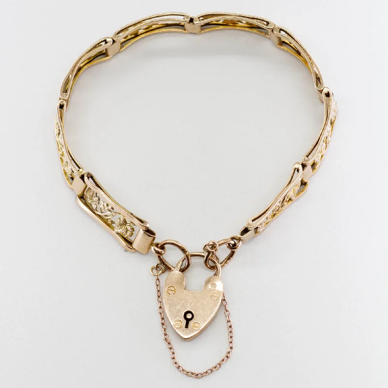 Bestselling Jewelry At Special Promotional Rates 9k Yellow Gold Heart Lock Bracelet | 7" | Bestselling Jewelry At Special Promotional Rates 9k Yellow Gold Heart Lock Bracelet | 7" |