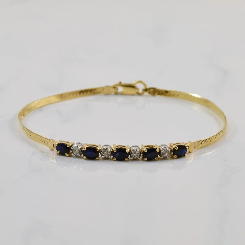 Personalized Jewelry Sale – Meaningful Gifts At Great Prices Blue Sapphire & Diamond Herringbone Bracelet | 1.20ctw, 0.02ctw | 6.5" | Personalized Jewelry Sale – Meaningful Gifts At Great Prices Blue Sapphire & Diamond Herringbone Bracelet | 1.20ctw, 0.02ctw | 6.5" |