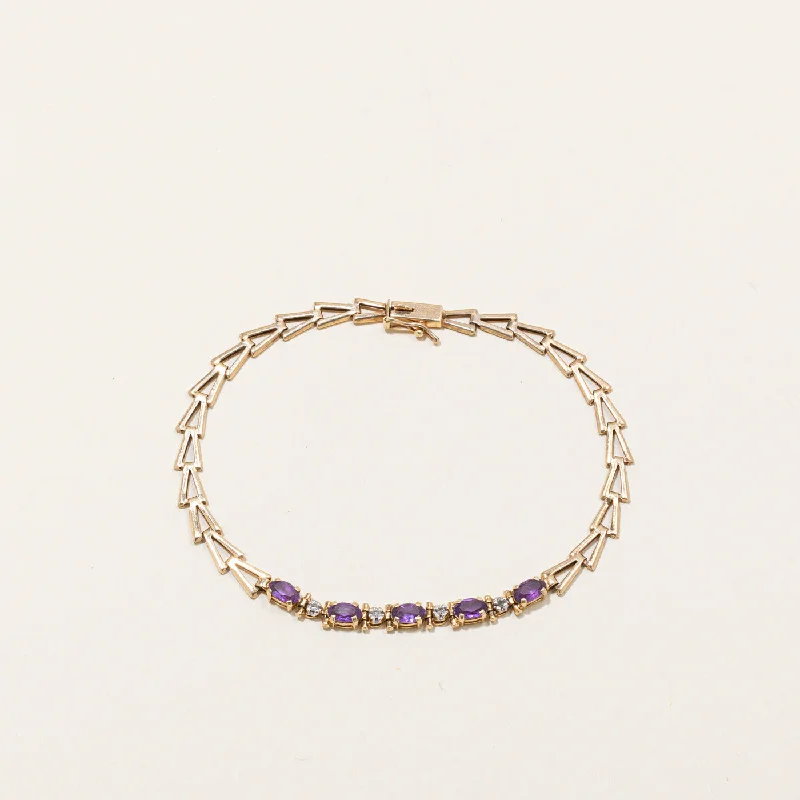 Timeless Beauty, Unbeatable Deals – Jewelry Sale On Amethyst & Diamond Bracelet | 0.60ctw, 0.02ctw | 7" | Timeless Beauty, Unbeatable Deals – Jewelry Sale On Amethyst & Diamond Bracelet | 0.60ctw, 0.02ctw | 7" |