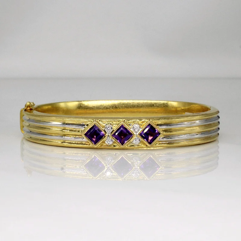 Shop Fine Jewelry With Amazing Deals Amethyst & Diamond Bracelet | 1.50ctw, 0.08ctw | 8" | Shop Fine Jewelry With Amazing Deals Amethyst & Diamond Bracelet | 1.50ctw, 0.08ctw | 8" |