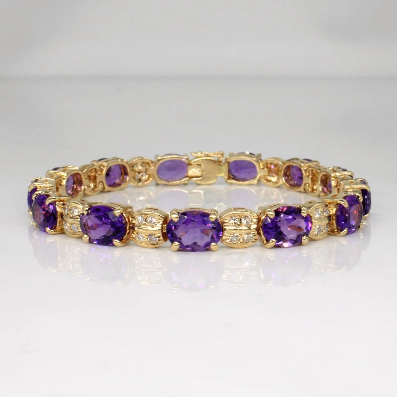 Classic And Modern Jewelry Styles On Sale Amethyst & Diamond Bracelet | 13.00ctw, 1.04ctw | 7" | Classic And Modern Jewelry Styles On Sale Amethyst & Diamond Bracelet | 13.00ctw, 1.04ctw | 7" |