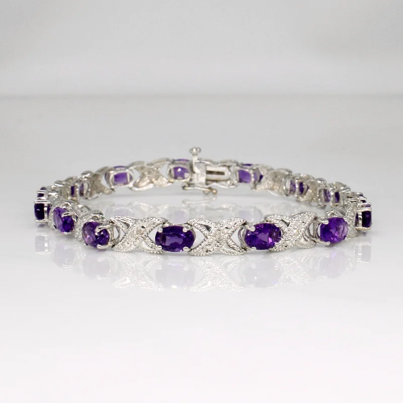 Unmissable Jewelry Clearance – Final Reductions Amethyst & Diamond Bracelet | 5.40ctw, 0.08ctw | 7.25" | Unmissable Jewelry Clearance – Final Reductions Amethyst & Diamond Bracelet | 5.40ctw, 0.08ctw | 7.25" |