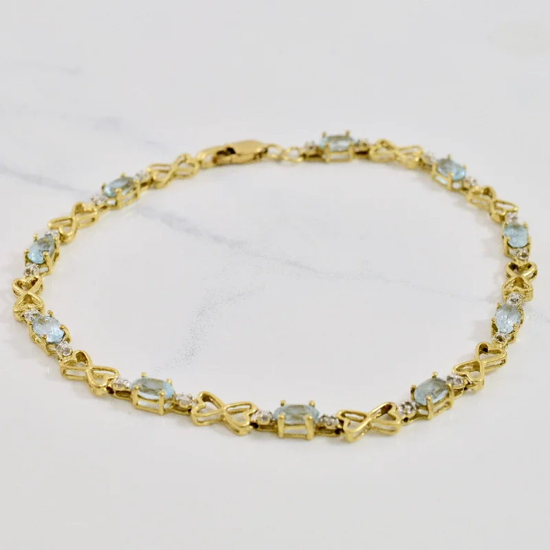 Delicate Crystal Jewelry For Sophisticated Charm Aquamarine Tennis Bracelet | SZ 7.5" | Delicate Crystal Jewelry For Sophisticated Charm Aquamarine Tennis Bracelet | SZ 7.5" |