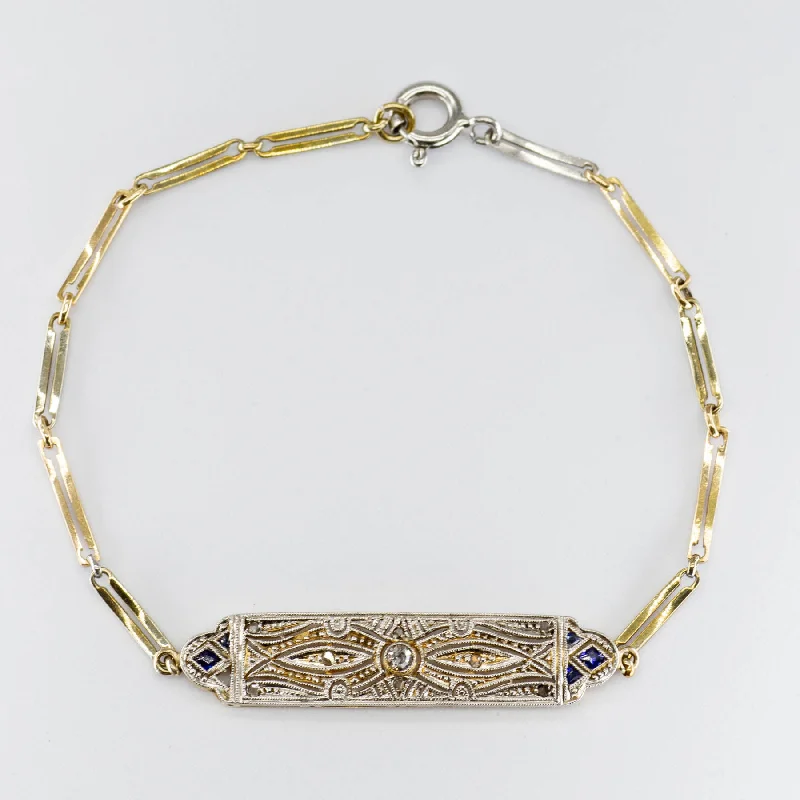 Best-Selling Jewelry Now Available At Special Deals Art Deco Sapphire & Diamond Bracelet | 0.08ctw, 0.05ctw | 6.5" | Best-Selling Jewelry Now Available At Special Deals Art Deco Sapphire & Diamond Bracelet | 0.08ctw, 0.05ctw | 6.5" |