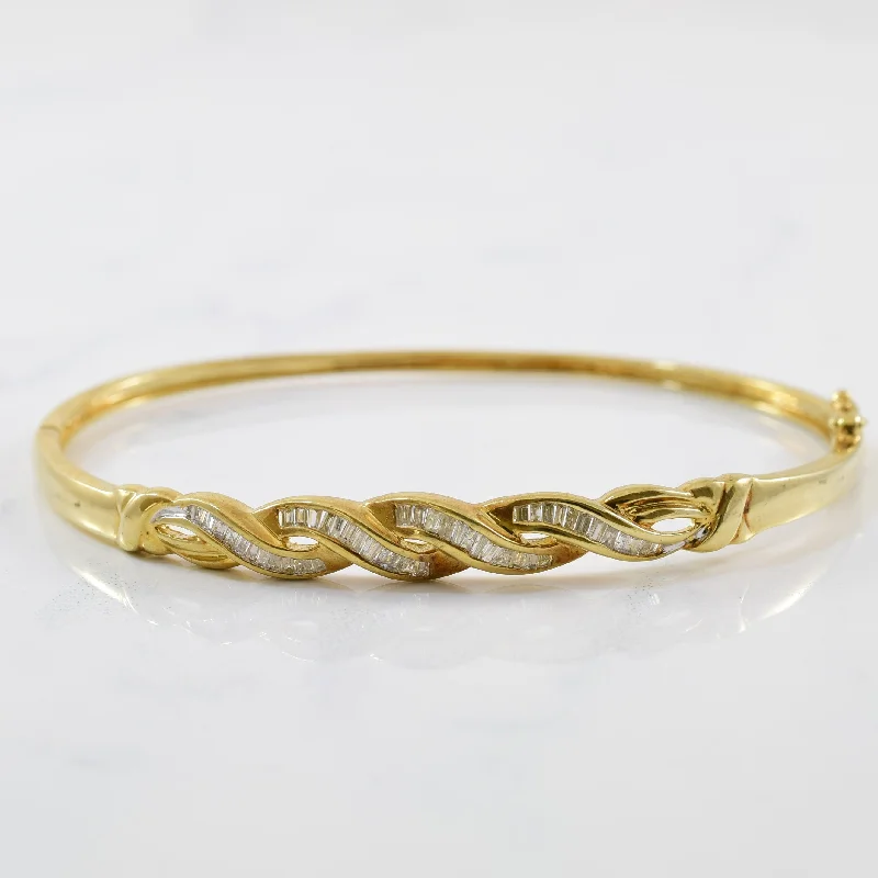 Grab Your Favorite Jewelry At The Lowest Prices Baguette Diamond Bypass Bangle | 0.50ctw | 7.5" | Grab Your Favorite Jewelry At The Lowest Prices Baguette Diamond Bypass Bangle | 0.50ctw | 7.5" |
