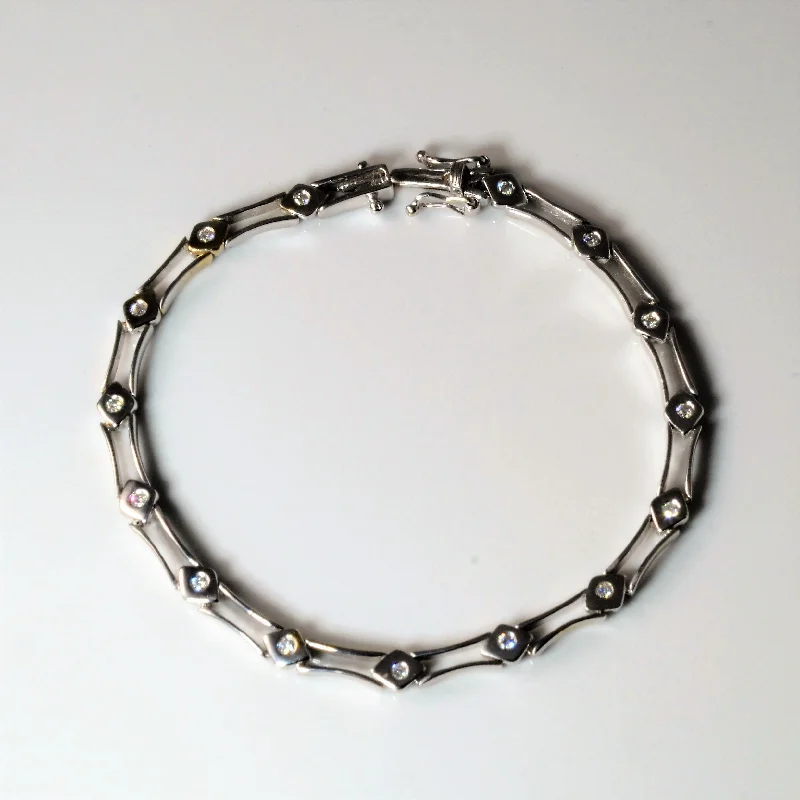 Best Jewelry Sale – Shop Exclusive Designs Now Bezel Diamond White Gold Chain Bracelet | 0.19ctw | 6.5"| Best Jewelry Sale – Shop Exclusive Designs Now Bezel Diamond White Gold Chain Bracelet | 0.19ctw | 6.5"|