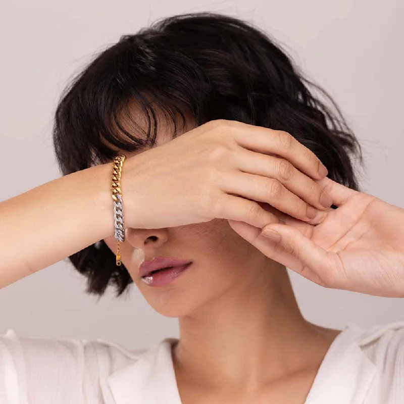 Your Dream Jewelry At Dream Prices – Shop Now Bi-metal Cuban Chain Bracelet