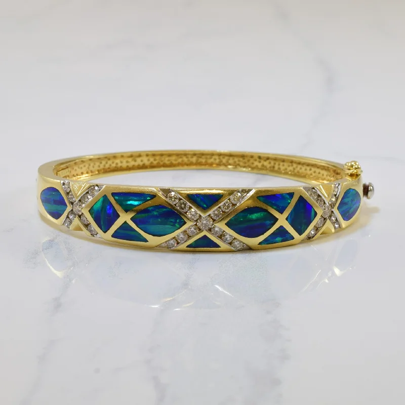 Trending Jewelry Now At Unbeatable Prices Black Opal & Diamond Bangle | 5.00ctw, 1.20ctw | 7.5" | Trending Jewelry Now At Unbeatable Prices Black Opal & Diamond Bangle | 5.00ctw, 1.20ctw | 7.5" |