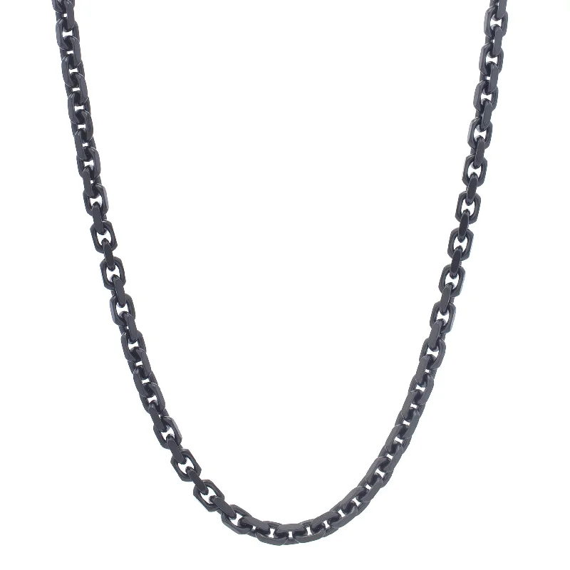 Sparkle For Less – Shop Our Limited-Time Jewelry Deals Black Silver Oval Link Chain Sparkle For Less – Shop Our Limited-Time Jewelry Deals Black Silver Oval Link Chain
