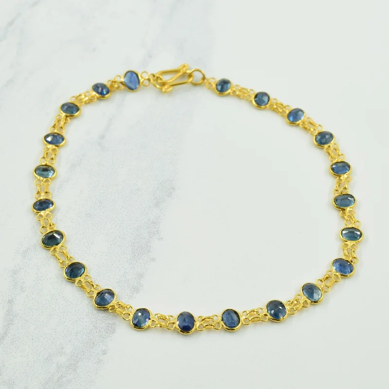 Discounted Jewelry For A Glamorous Look Blue Sapphire Bracelet | 3.74ctw | 6.75" |