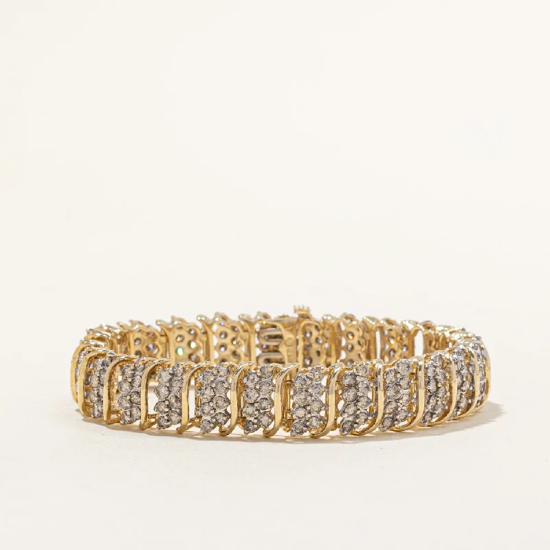 Dainty Floral Jewelry For Feminine Elegance Brown Diamond Bracelet | 6.00ctw | 6.5" | Dainty Floral Jewelry For Feminine Elegance Brown Diamond Bracelet | 6.00ctw | 6.5" |