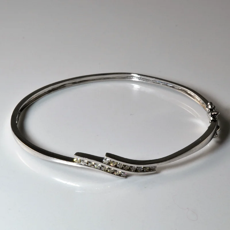 Exclusive Jewelry Discounts – Shop Now For Savings Bypass Channel Set Diamond Bangle | 0.40ctw | 7.5"| Exclusive Jewelry Discounts – Shop Now For Savings Bypass Channel Set Diamond Bangle | 0.40ctw | 7.5"|