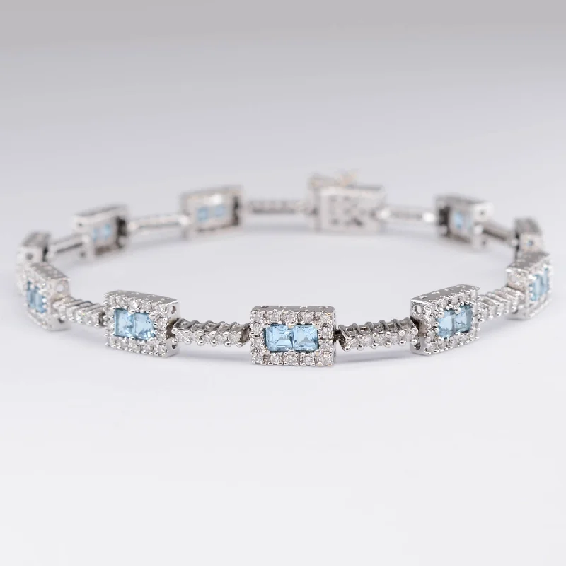 Shop Jewelry That Shines Without The High Price Blue Topaz and Diamond Bracelet | 3.10ctw, 1.60ctw | 6.25" | Shop Jewelry That Shines Without The High Price Blue Topaz and Diamond Bracelet | 3.10ctw, 1.60ctw | 6.25" |