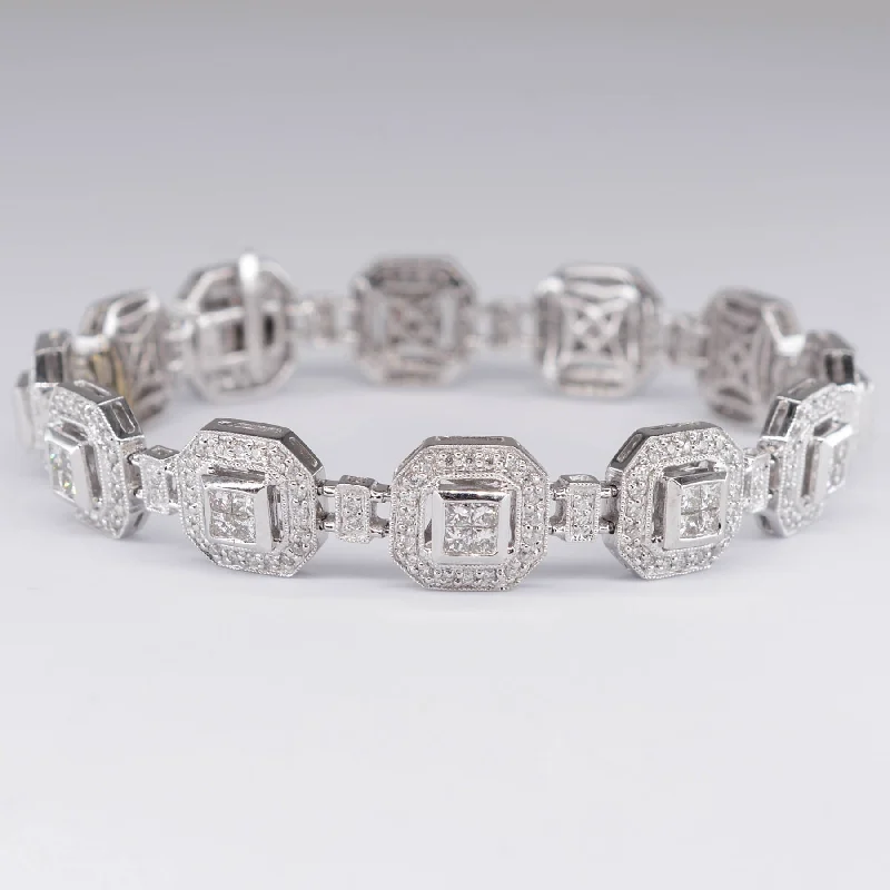 Shop Dazzling Jewelry With Special Promotional Discounts Art-Deco Inspired Geometric Halo Diamond Bracelet | 2.40ctw | 6.5" | Shop Dazzling Jewelry With Special Promotional Discounts Art-Deco Inspired Geometric Halo Diamond Bracelet | 2.40ctw | 6.5" |