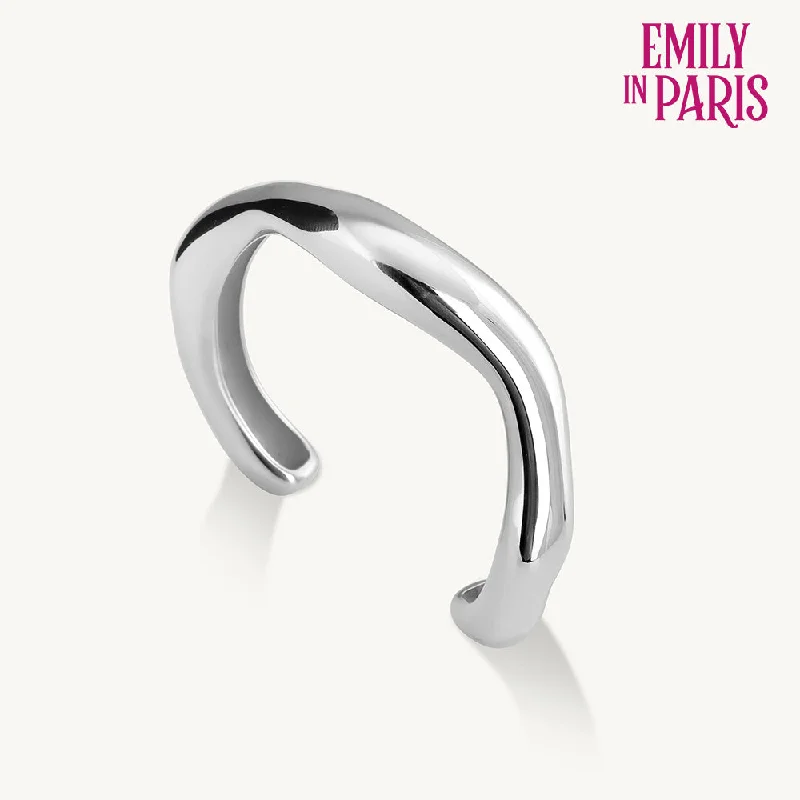 Elegant Necklaces And Bracelets At Limited-Time Offers Curved Chic Silver Bracelet