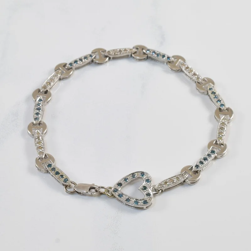 Shop Trending Jewelry With Exclusive Savings Blue Diamond Heart Bracelet | 0.43ctw, 0.30ctw | 7.5" | Shop Trending Jewelry With Exclusive Savings Blue Diamond Heart Bracelet | 0.43ctw, 0.30ctw | 7.5" |