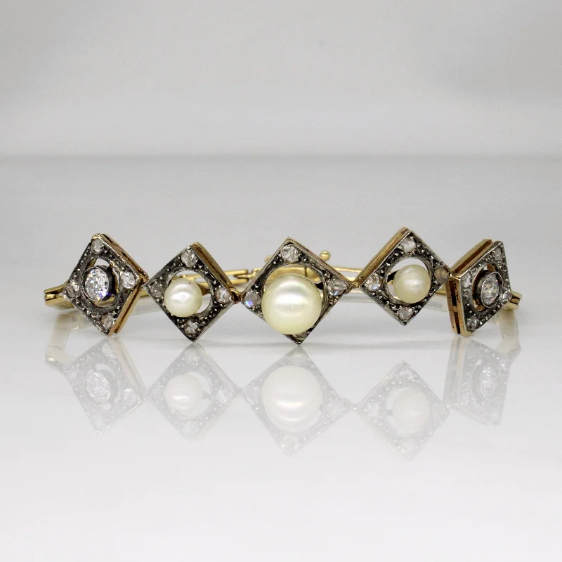 Unlock Unbeatable Jewelry Deals Before They’Re Gone Antique Old Cut Diamond & Pearl Bracelet | 0.60ctw | 7" | Unlock Unbeatable Jewelry Deals Before They’Re Gone Antique Old Cut Diamond & Pearl Bracelet | 0.60ctw | 7" |