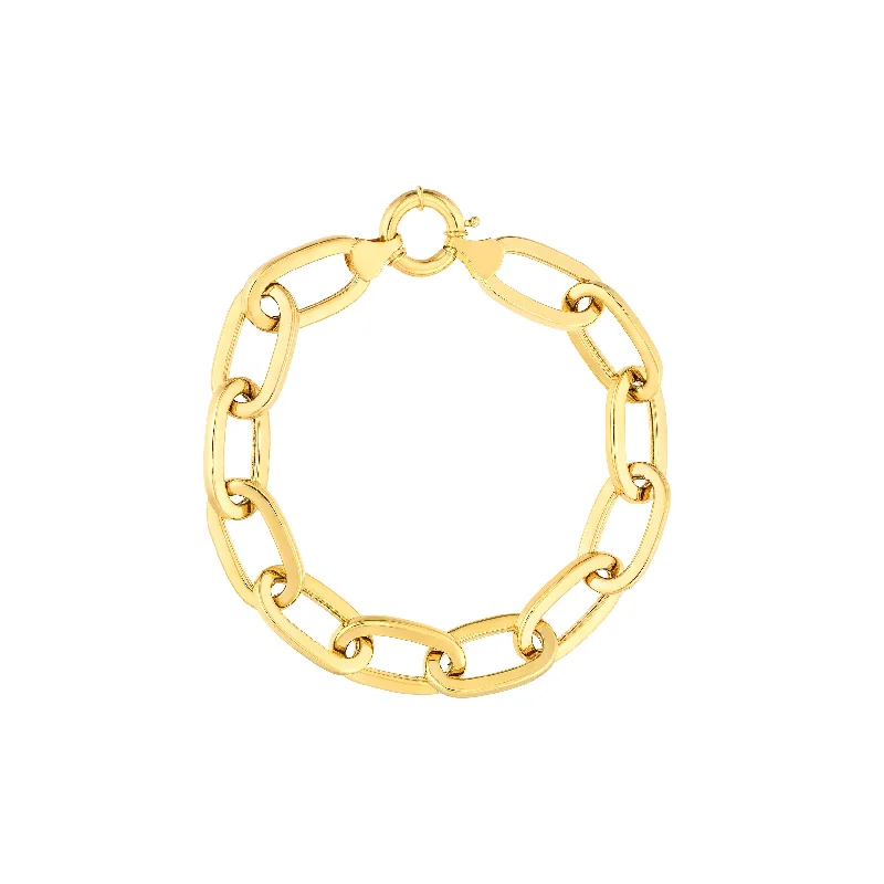 Don't Miss These Dazzling Jewelry Discounts Flat Polished Oval Link Bracelet