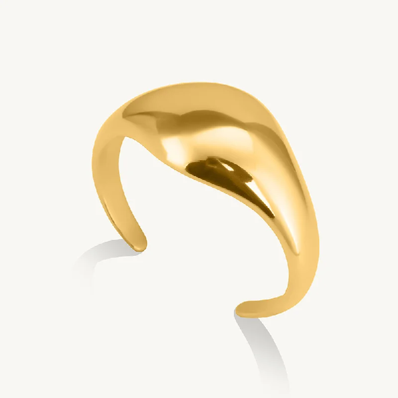 Customized Silver Jewelry For Unique Style Gold Bold Half Moon Cuff Bracelet