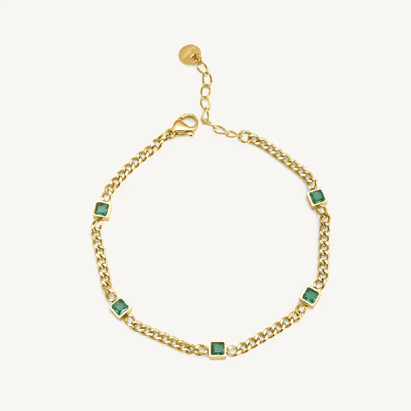 Huge Savings On Timeless Jewelry Collections Gold Green Gem Chain Bracelet