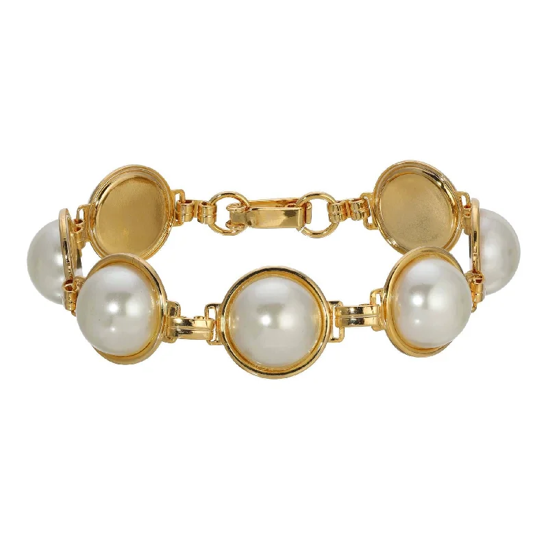 Jewelry Deals That Sparkle – Shop Today 1928 Jewelry Multi Faux Pearl Link Bracelet