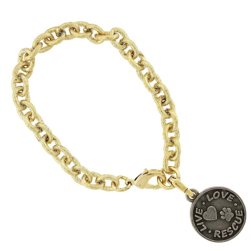 Personalized Jewelry Sale – Unique Gifts At Low Prices 1928 Jewelry Link Chain Live Love Rescue Charm Pendant Bracelet
