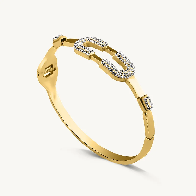 Bohemian-Inspired Jewelry For Free-Spirited Fashion Gold Zircon Studded Cuff Bracelet Bohemian-Inspired Jewelry For Free-Spirited Fashion Gold Zircon Studded Cuff Bracelet