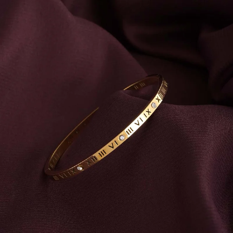 Waterproof Stainless Steel Jewelry For Lasting Beauty Golden Roman Numerals Bracelet Waterproof Stainless Steel Jewelry For Lasting Beauty Golden Roman Numerals Bracelet