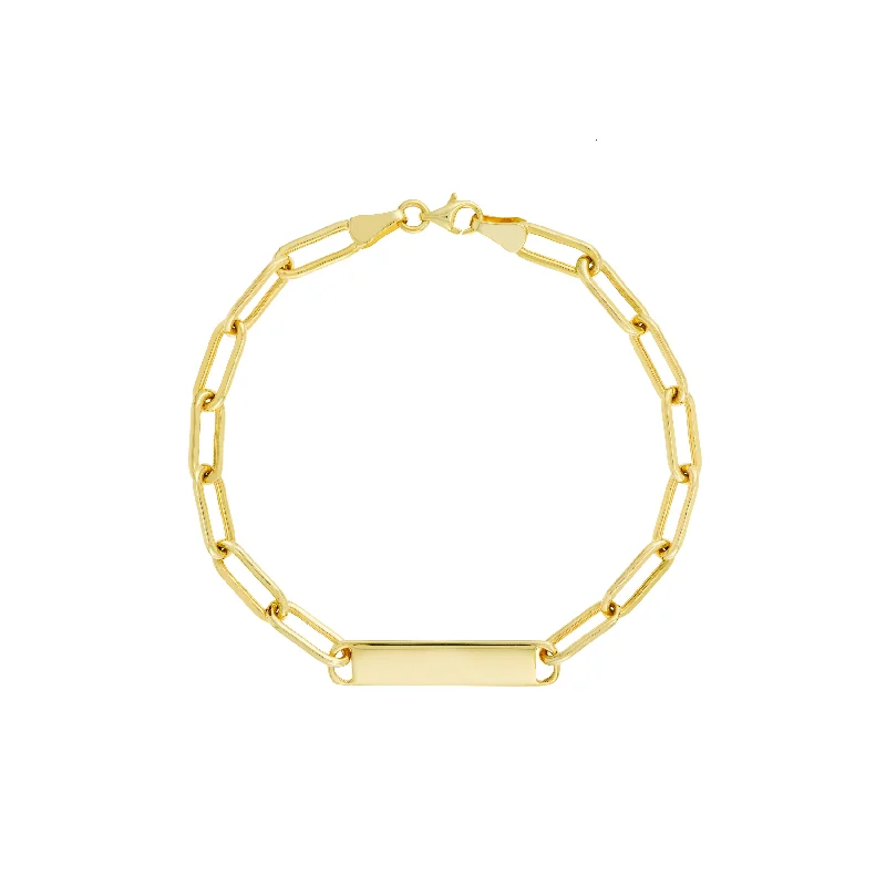 Personalized Jewelry At Special Discount Rates ID Bar Paper Clip Chain Bracelet