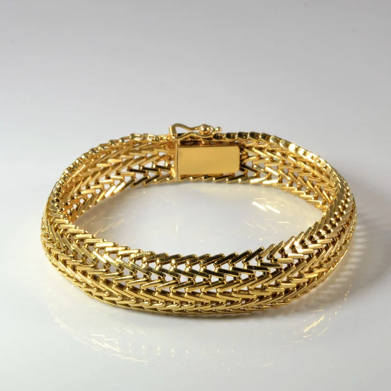 Luxury Handcrafted Jewelry For Elegant Looks 18k Yellow Gold Woven Chain Bracelet | 7" | Luxury Handcrafted Jewelry For Elegant Looks 18k Yellow Gold Woven Chain Bracelet | 7" |
