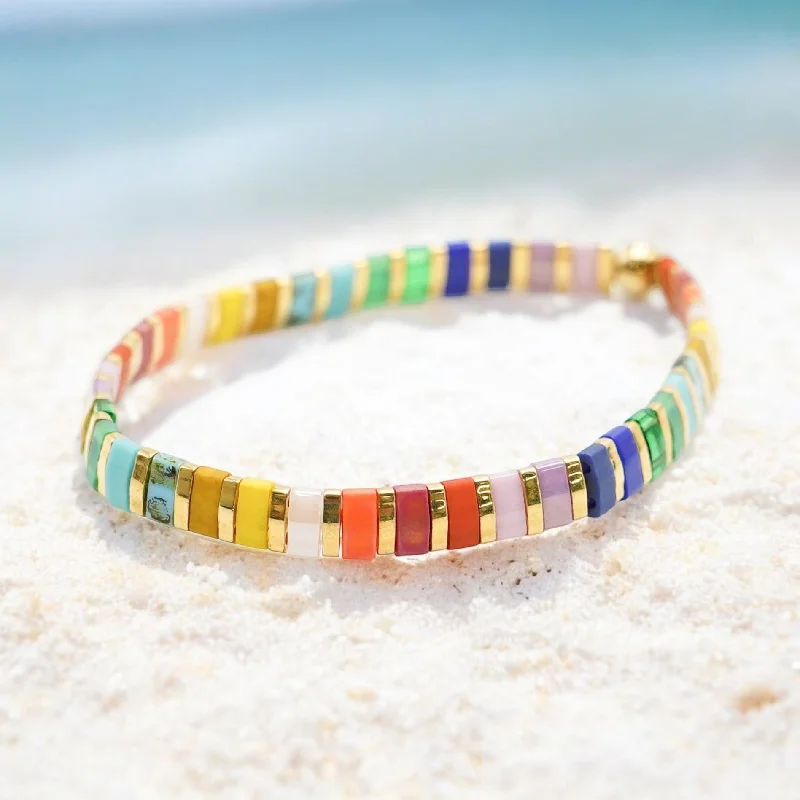 Elegant Jewelry Styles At Budget-Friendly Prices KALEIDOSCOPE - Tila Bead Bracelet | Single Elegant Jewelry Styles At Budget-Friendly Prices KALEIDOSCOPE - Tila Bead Bracelet | Single