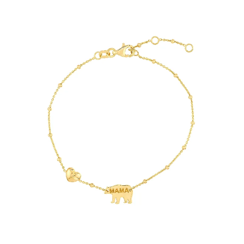 Limited-Time Offer On Elegant Jewelry Pieces Mama Bear & Puffed Heart Bracelet