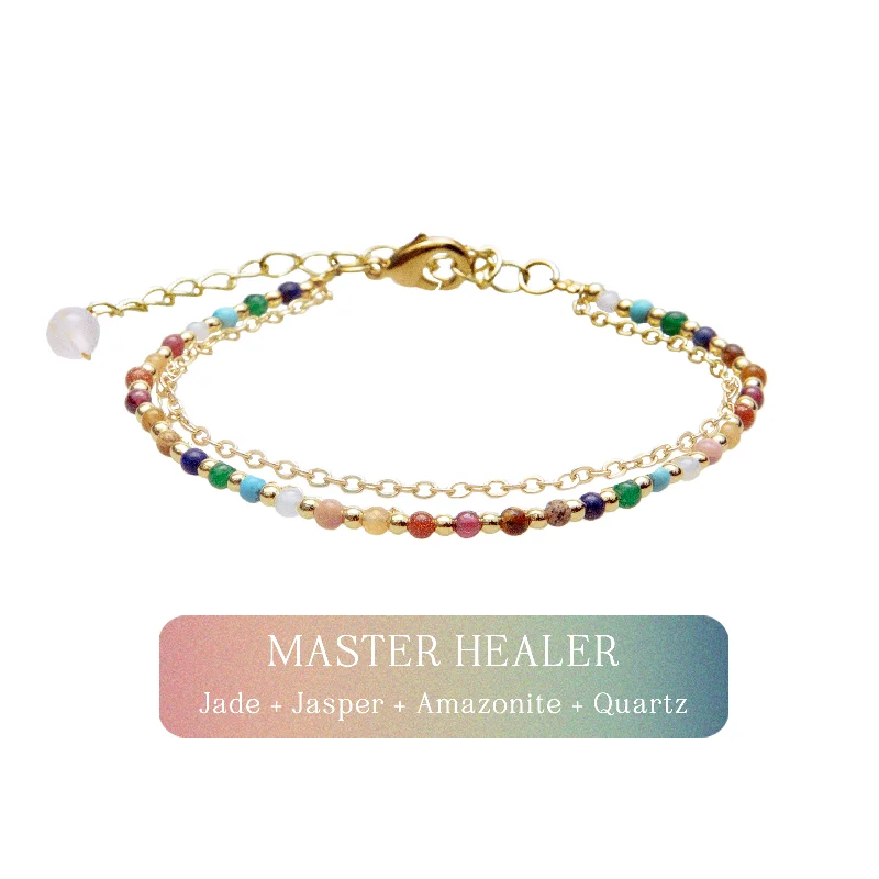 High-Quality Gemstone Jewelry For Special Occasions Master Healer 2mm Layered Healing Bracelet High-Quality Gemstone Jewelry For Special Occasions Master Healer 2mm Layered Healing Bracelet