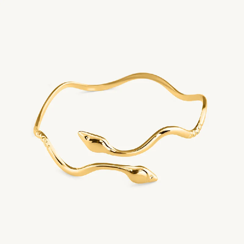 Trendy Minimalist Jewelry For Everyday Wear Minimalist Golden Ripple Snake Bracelet