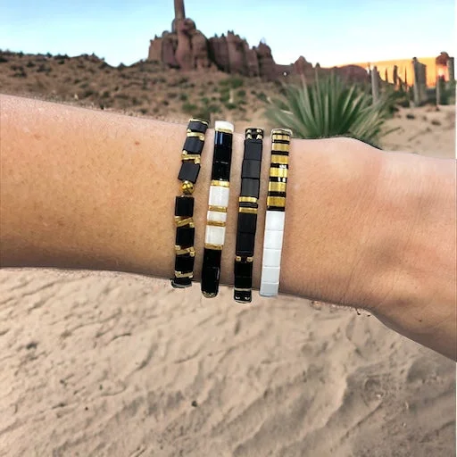 Shop Stylish Jewelry Now And Save Big PHAROAH - 4 Tila Bead Bracelet Stack