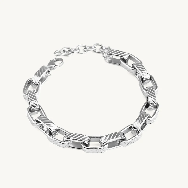 Timeless Elegance, Temporary Discounts – Act Fast Rectangular Link Silver Bracelet