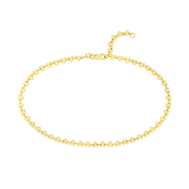 Grab Exquisite Jewelry At The Lowest Prices Side by Side Heart Station Anklet