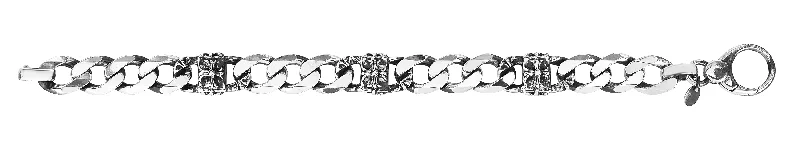 The Perfect Jewelry Piece At The Perfect Price Silver 11.5mm Mens Gunmetal Miami Cuban Station Bracelet The Perfect Jewelry Piece At The Perfect Price Silver 11.5mm Mens Gunmetal Miami Cuban Station Bracelet
