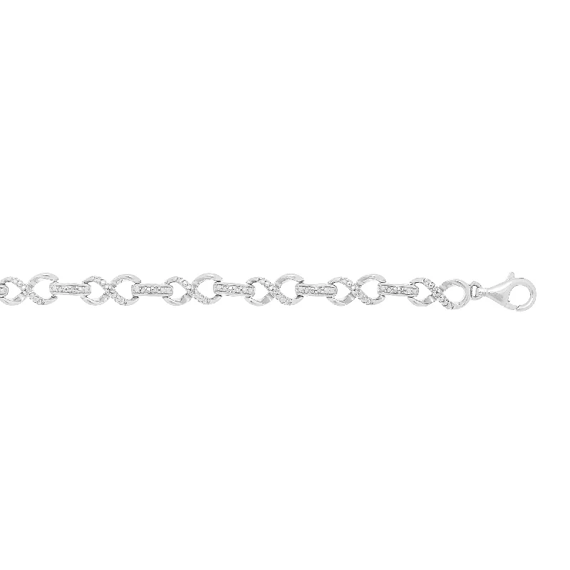 Breathtaking Jewelry, Breathtaking Prices Silver Infinity .10ct Diamond Accent Link Bracelet Breathtaking Jewelry, Breathtaking Prices Silver Infinity .10ct Diamond Accent Link Bracelet