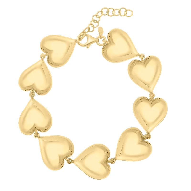 The Perfect Jewelry Piece At The Perfect Discount Silver Plated Puffed Hearts Bracelet The Perfect Jewelry Piece At The Perfect Discount Silver Plated Puffed Hearts Bracelet