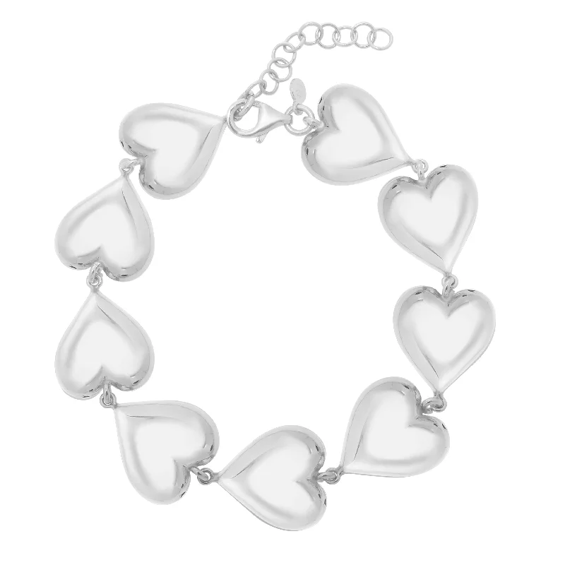 Shop Signature Jewelry Styles At Exclusive Prices Silver Puffed Hearts Bracelet