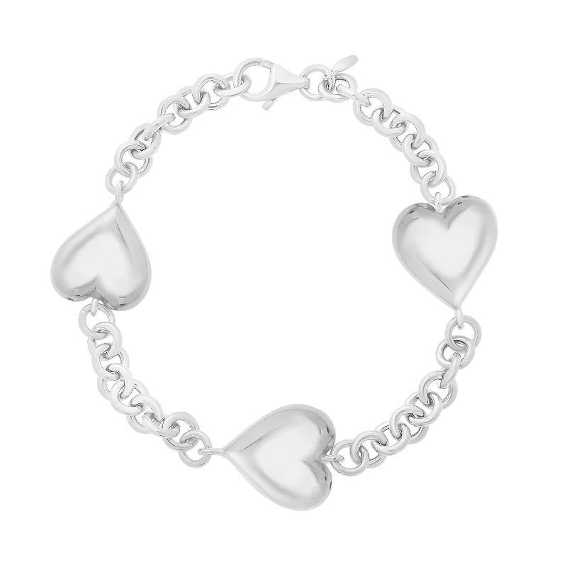 Affordable Elegance – Special Jewelry Sale Now Live Silver Puffed Triple Heart Bracelet Affordable Elegance – Special Jewelry Sale Now Live Silver Puffed Triple Heart Bracelet