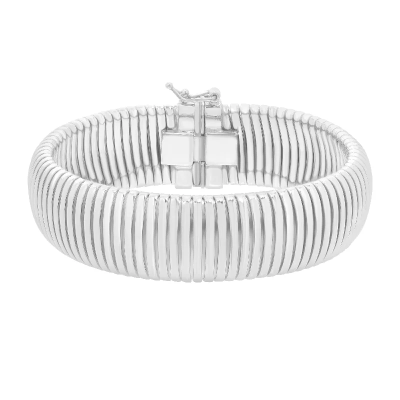 Jewelry Deals That Sparkle – Shop Today Silver Tubogas 7.25"" 16mm Bracelet