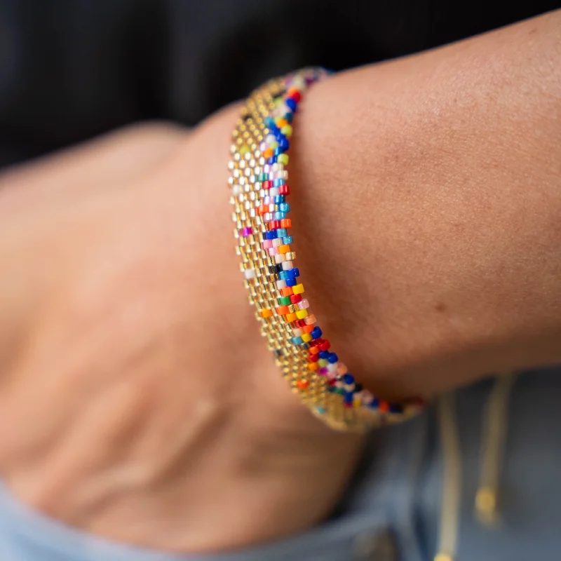 Premium Jewelry, Premium Discounts – Act Fast SPRINKLES - Rainbow Miyuki Seed Bead Adjustable Accent Bracelet Premium Jewelry, Premium Discounts – Act Fast SPRINKLES - Rainbow Miyuki Seed Bead Adjustable Accent Bracelet