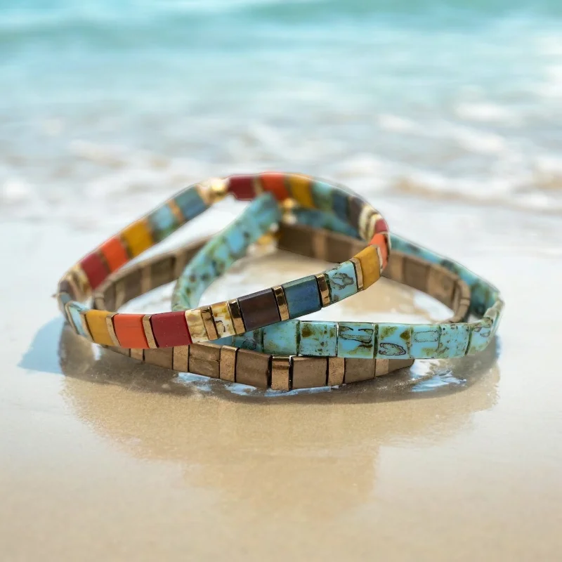 Dainty And Elegant Jewelry Now At Reduced Prices STAINED - Tila Bead Bracelets Stack | Set Of 3 Dainty And Elegant Jewelry Now At Reduced Prices STAINED - Tila Bead Bracelets Stack | Set Of 3