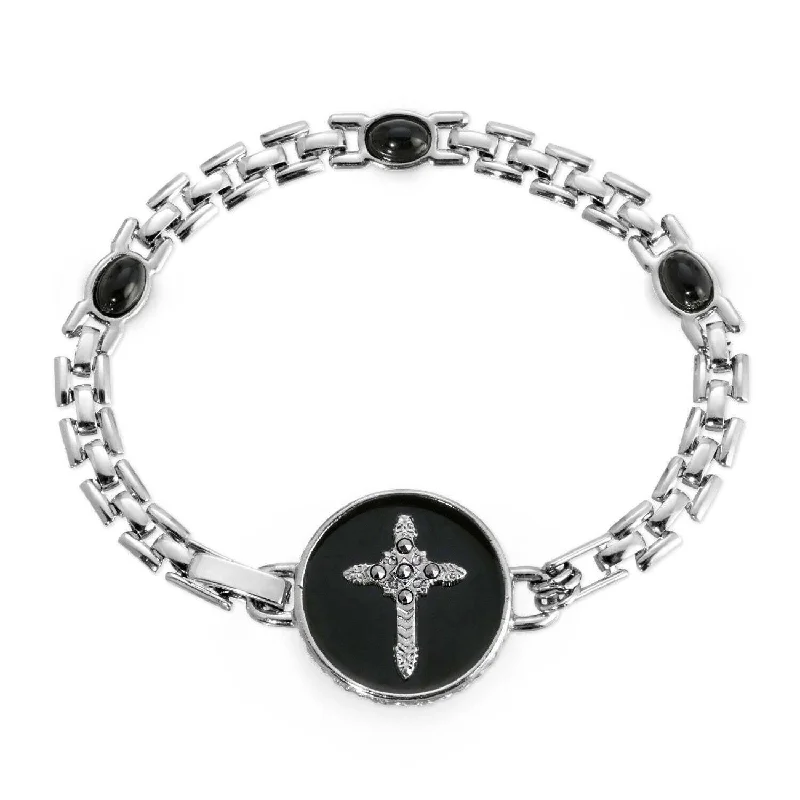 Limited-Time Jewelry Discounts – Shine Without The Splurge Symbols Of Faith Cross Black Enamel Circle Bracelet